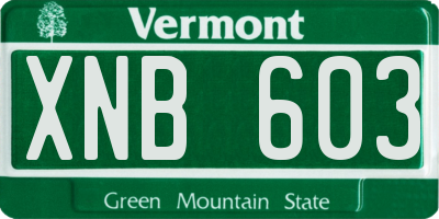 VT license plate XNB603