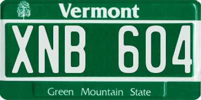 VT license plate XNB604
