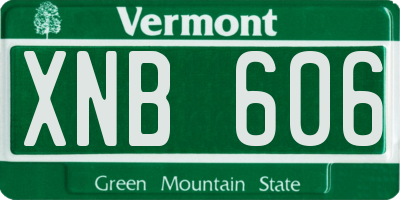 VT license plate XNB606