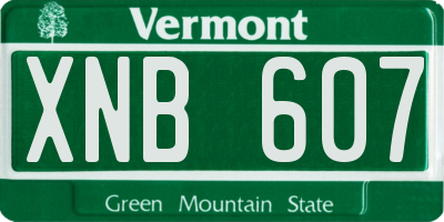 VT license plate XNB607