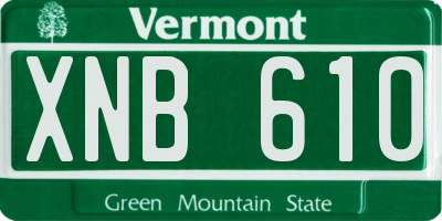 VT license plate XNB610
