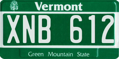 VT license plate XNB612