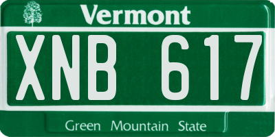 VT license plate XNB617