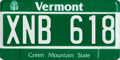 VT license plate XNB618