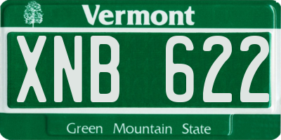 VT license plate XNB622