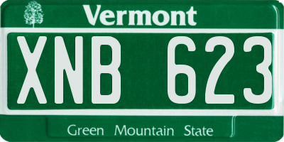 VT license plate XNB623