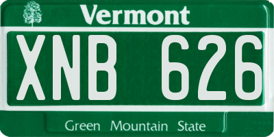 VT license plate XNB626