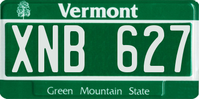 VT license plate XNB627