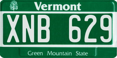 VT license plate XNB629