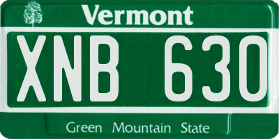 VT license plate XNB630