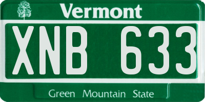 VT license plate XNB633