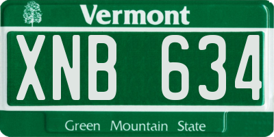VT license plate XNB634