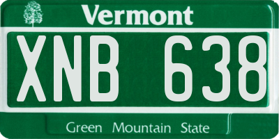 VT license plate XNB638