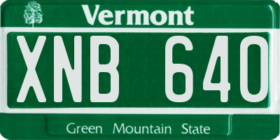 VT license plate XNB640