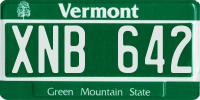 VT license plate XNB642