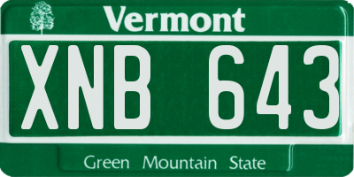 VT license plate XNB643