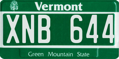 VT license plate XNB644