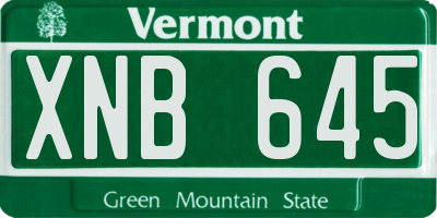 VT license plate XNB645