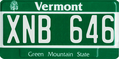 VT license plate XNB646