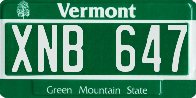 VT license plate XNB647