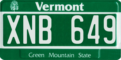 VT license plate XNB649