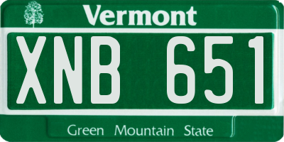 VT license plate XNB651