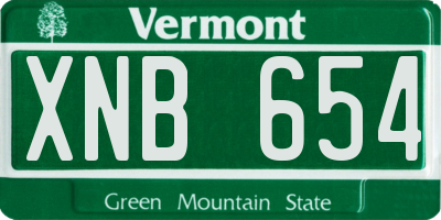 VT license plate XNB654