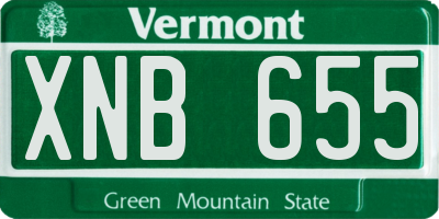VT license plate XNB655