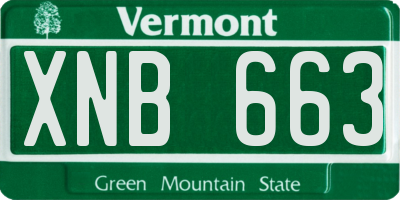 VT license plate XNB663