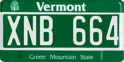 VT license plate XNB664