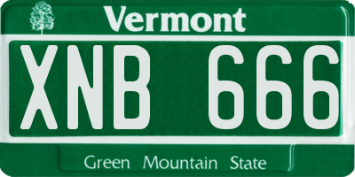 VT license plate XNB666