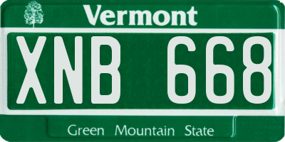 VT license plate XNB668