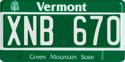 VT license plate XNB670