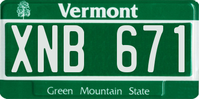 VT license plate XNB671