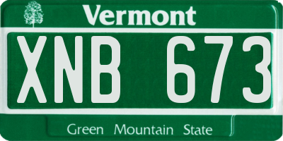 VT license plate XNB673
