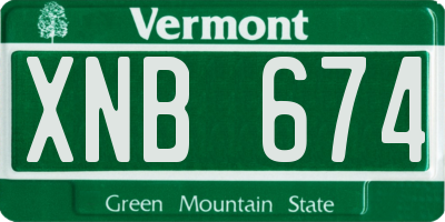 VT license plate XNB674