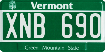 VT license plate XNB690