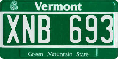 VT license plate XNB693