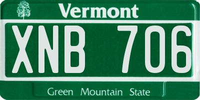 VT license plate XNB706