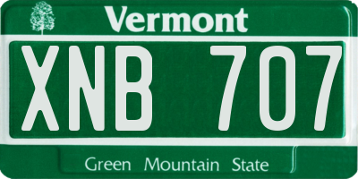 VT license plate XNB707