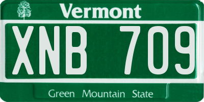 VT license plate XNB709