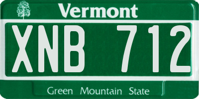 VT license plate XNB712