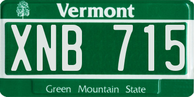 VT license plate XNB715