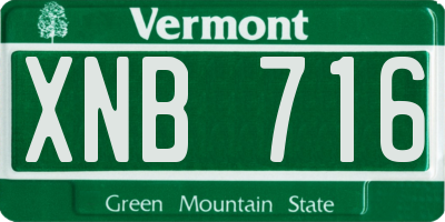 VT license plate XNB716