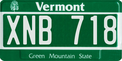 VT license plate XNB718