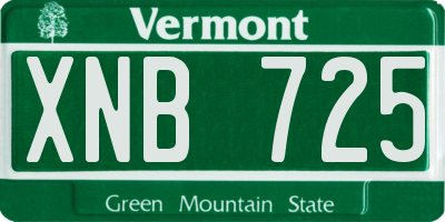 VT license plate XNB725