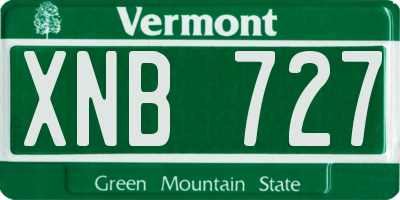 VT license plate XNB727