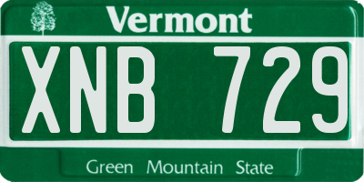 VT license plate XNB729