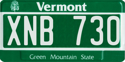 VT license plate XNB730