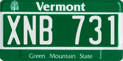 VT license plate XNB731